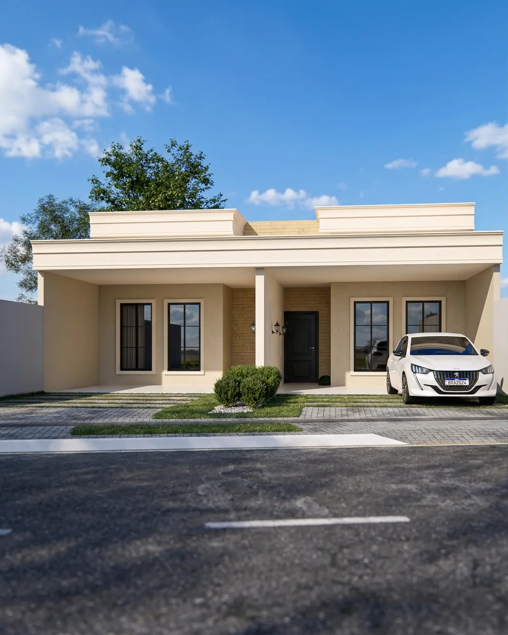 Casa térrea clássica na Orla do Aquarela, com carro na garagem